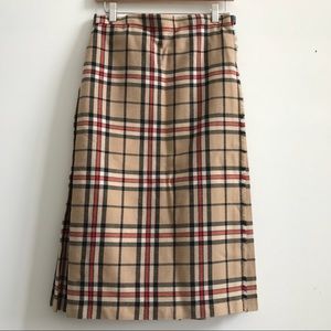 Vintage Tartan Wool Wrap Skirt Small